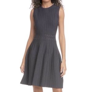 NWT TED BAKER BALIEEY STITCH KNITTED PLEATED DETAILED BLACK DRESS US 6/8 TED 2